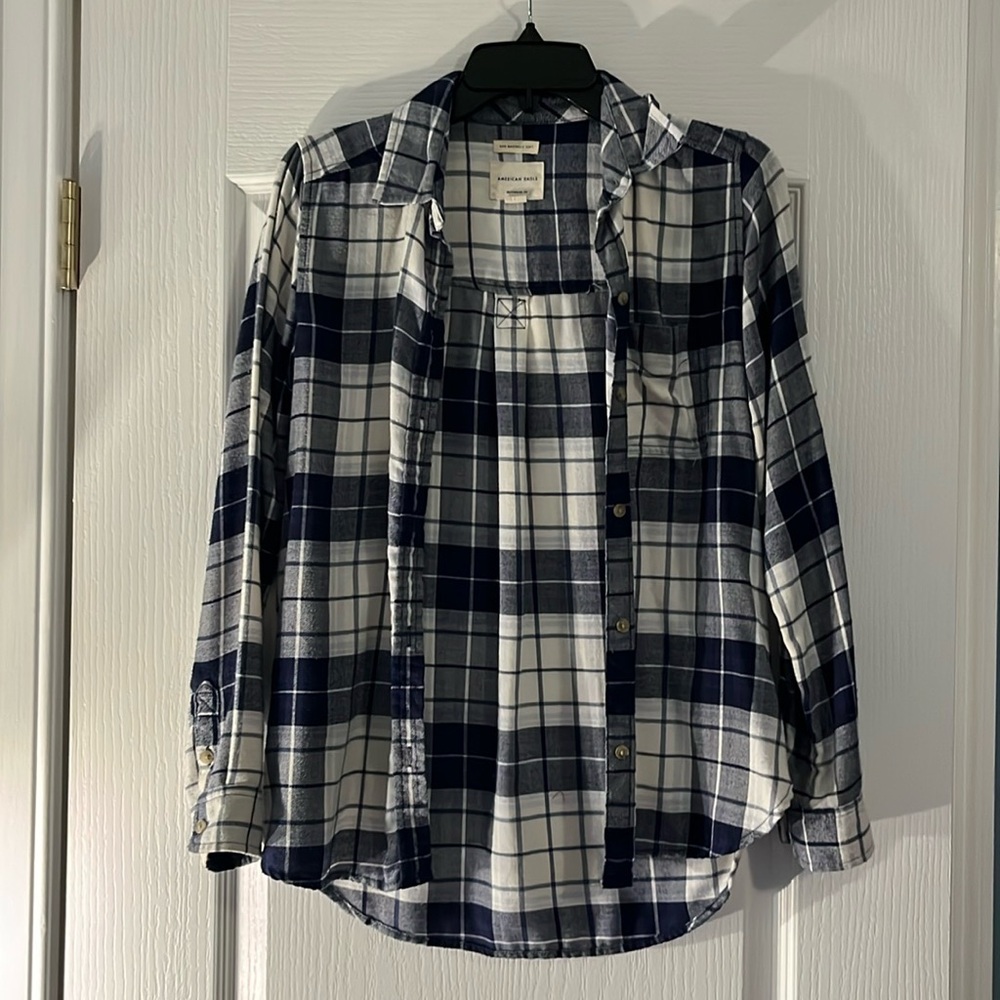 Blue plaid flannel